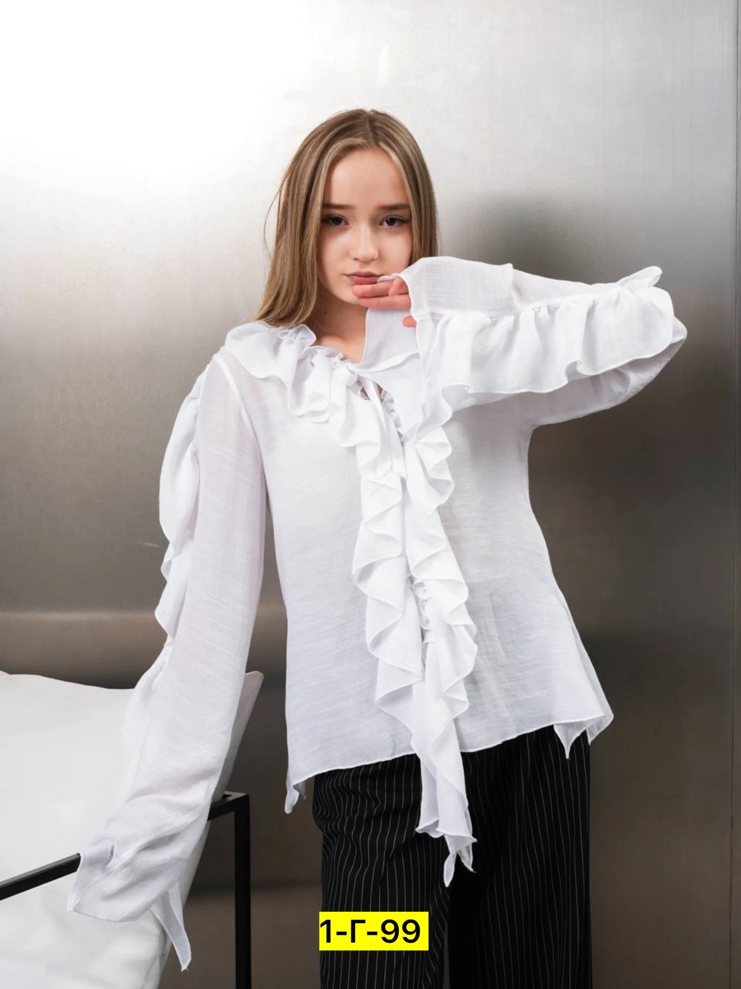 Цена штучно: 1000руб Цена оптом: 900руб упак. 5шт=4500руб Блузка, креп-шифон Размеры 134-1