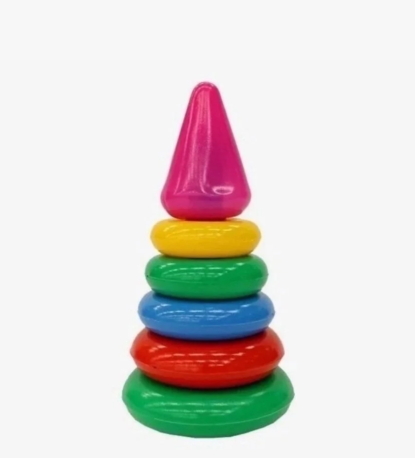 Распродажа . Пирамидка Кассон с кольцами, малая, пластик . Цена 100 . Характеристики и