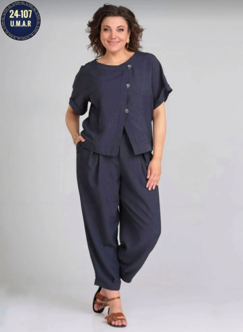 Новый поступление Получили шикарный Костюм двойка Ткань Лен Размеры 50 52 54 56 58