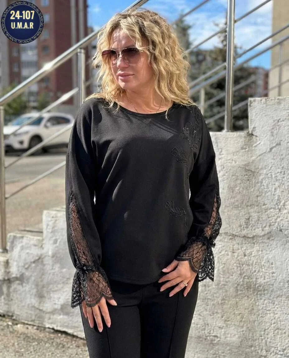 Получил Новинки Шикарная Кофта Ткань Лайт с гипюром Размеры 46 48 50 52 54