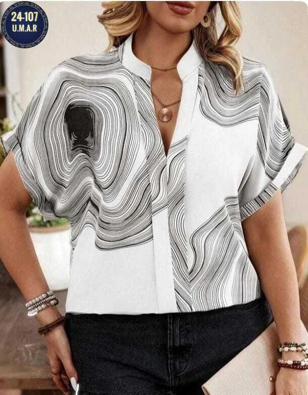 Распродажа Без выбора цвета Шикарный блузка Ткань Лайт с сублимациями Размеры 48-50 52-54