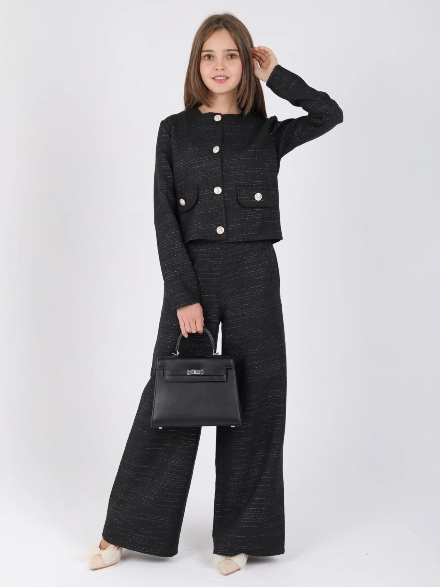 Цена штучно: 1900руб Цена оптом: 1800руб упак. 4шт=7200руб Костюм двойка, твид Размеры 140