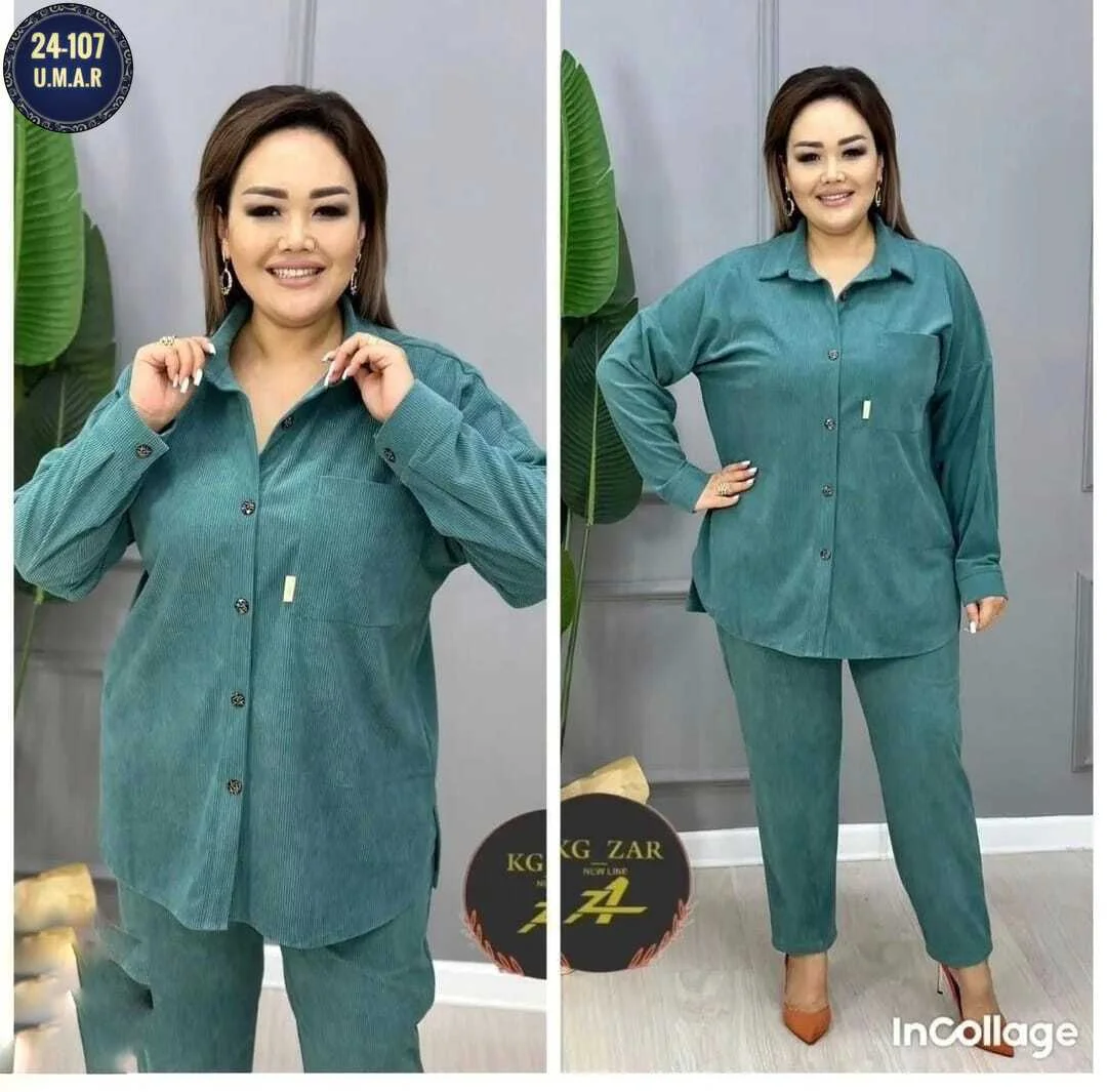 Снова радует вас новой коллекцией Кастюм двойка Размеры: 54-56 58-60 62-64 Ткань :вельвет