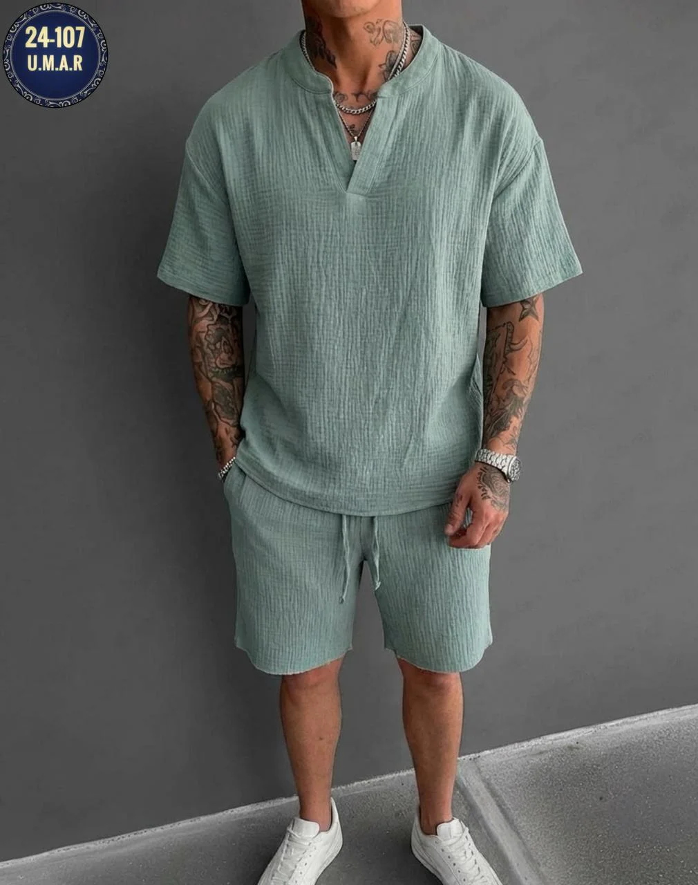 Супер Распродажа Мужской костюм двойка Футболка+шорты Ткань: Сингапур Размеры 46-48 50-52