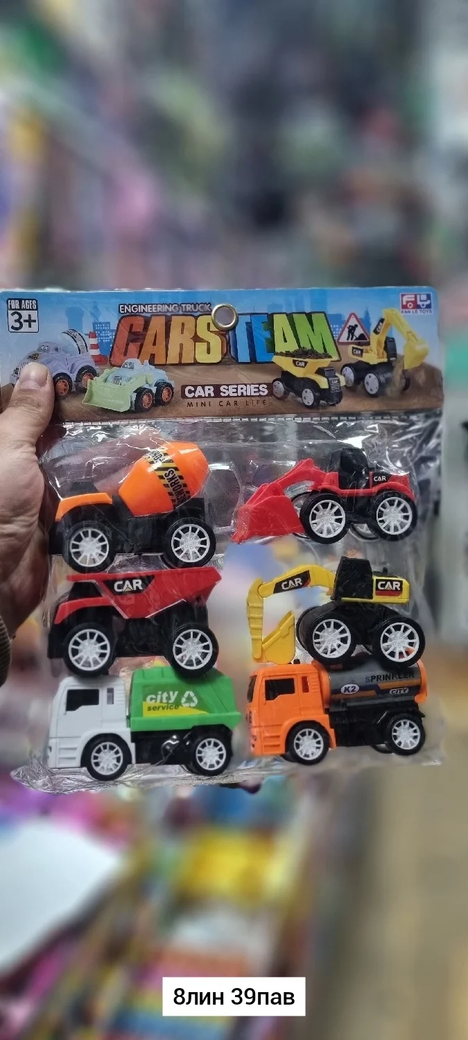 Игрушка, пластик Набор машинок в пакете 6-штук Место 8-39 Цена штучно: 300руб