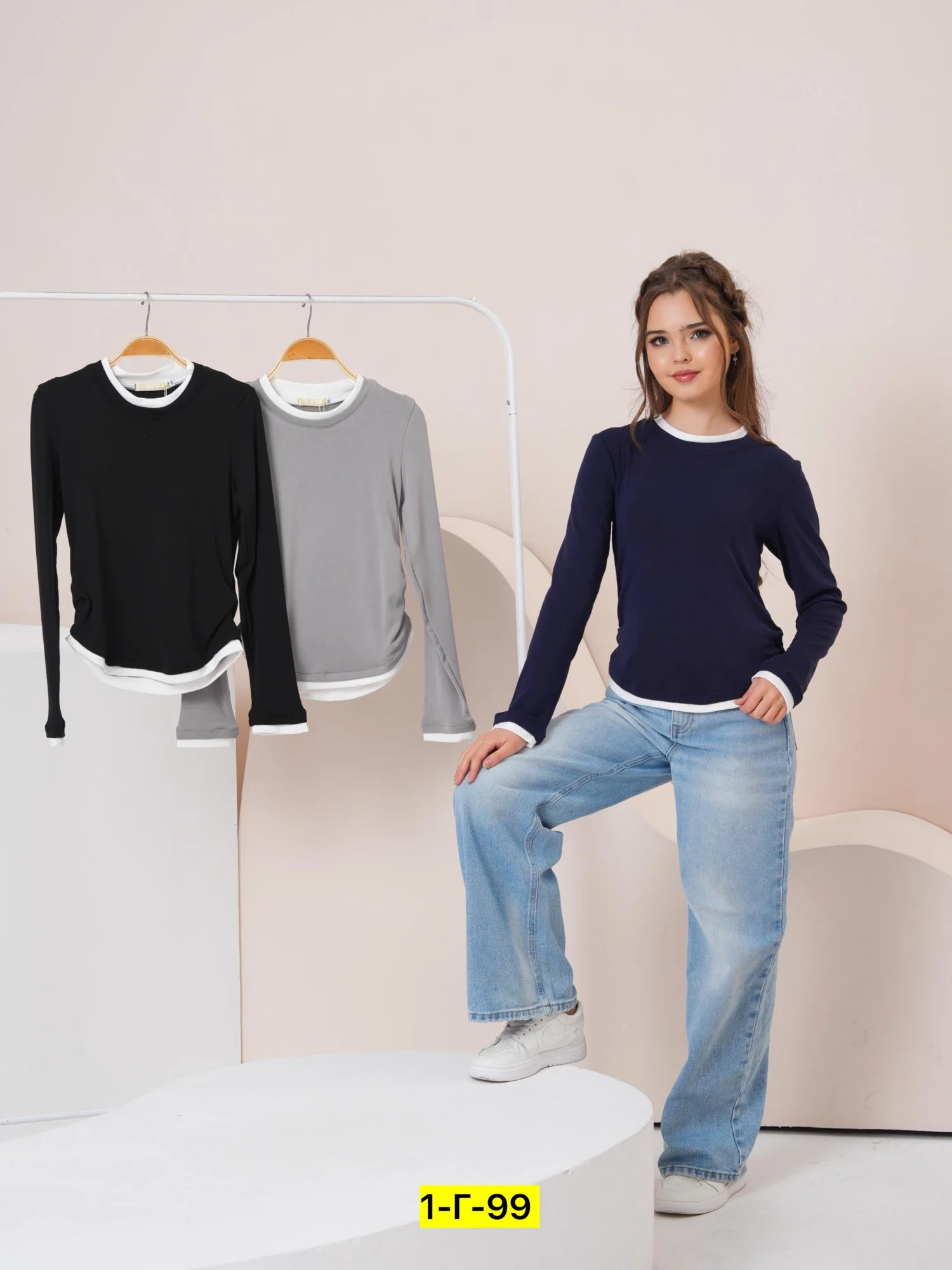 Цена штучно: 550руб Цена оптом: 500руб упак. 5шт=2500руб Лонгслив, трикотаж Размеры 134-14