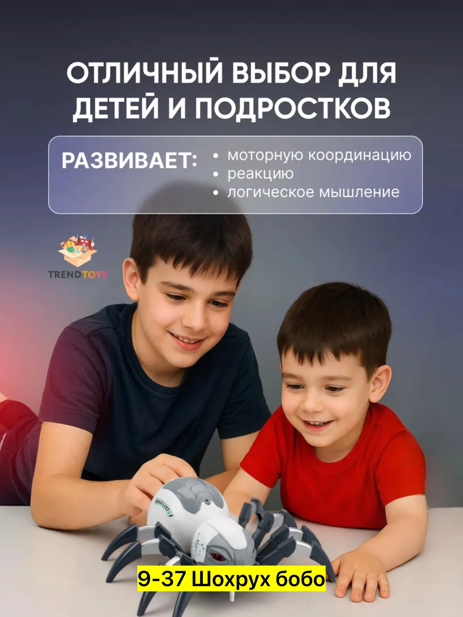 Цена штучно: 1250руб Игрушка, пластик Для мужчин и для женщин Паук робот на радиоуправлени