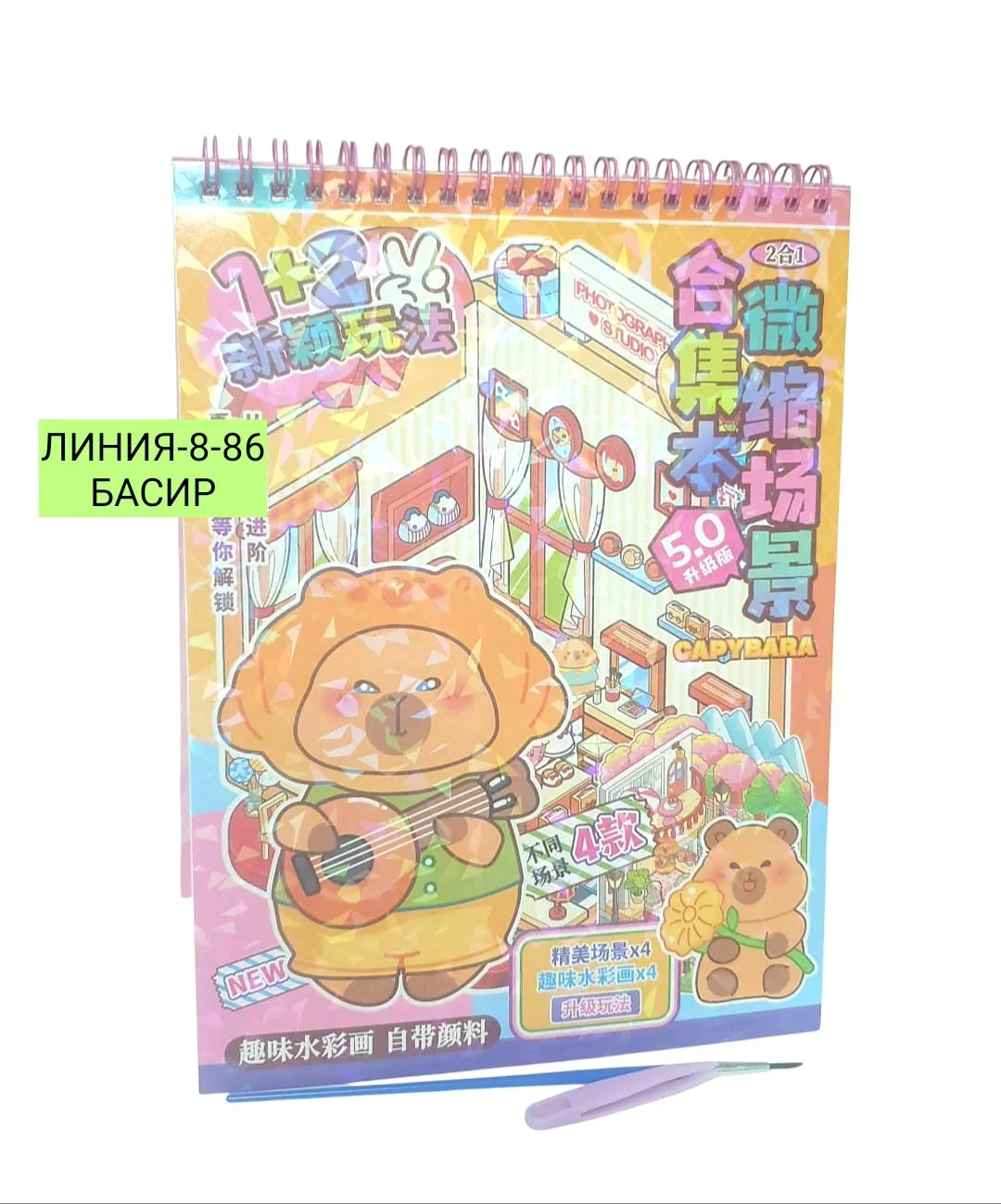 Румбокс 2в1 раскраска кисти краска Раскраска водяной 180