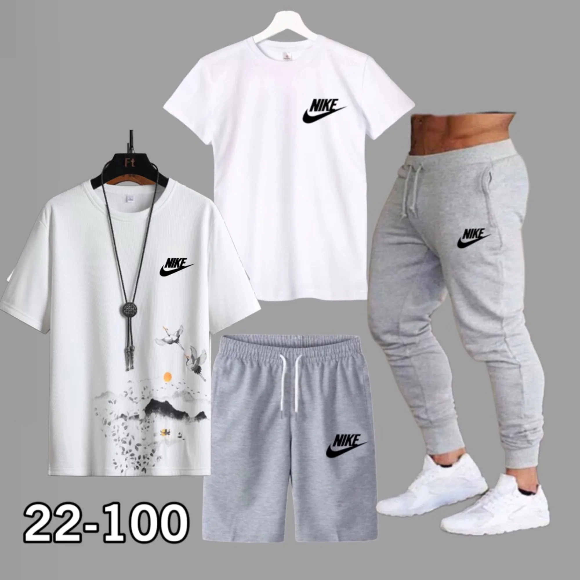 Цена штучно: 1000руб Костюм для мужчин, трикотаж Костюмы 4в1 2 футболки шорты штаны Размер