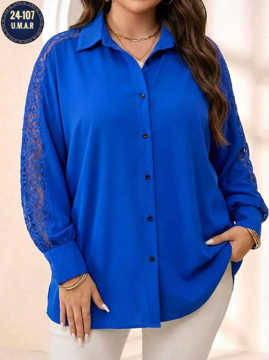 Новинки Рубашка с гепюром Свободного кроя Большемер Ткань лайт Размеры 50 52 54 56