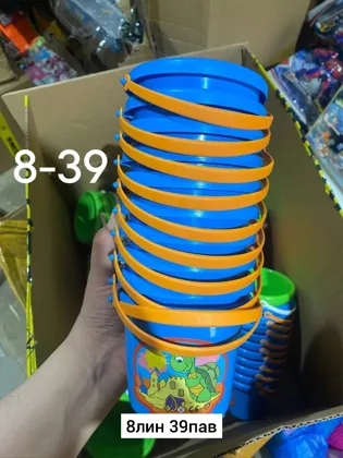 Игрушка, пластик Ведро мини Диаметр 10см Высота 9см Место 8-39 Цена штучно: 50руб Цена