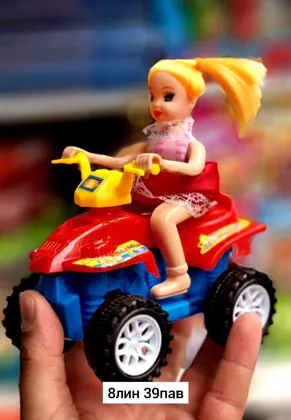 Игрушка, пластик Кукла и мультгерой на квадроцикле Размер 15 12 8,5см Место 8-39 Цена