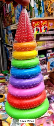 Игрушка, пластик Внимание внимание внимание размеры и цены тут Пирамидки с кольцами 3-разм