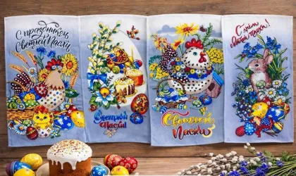 Получили повтор Вафельные кухонные полотенца, Цена: 350 руб 350 за 12штук. пасха Размер: 3