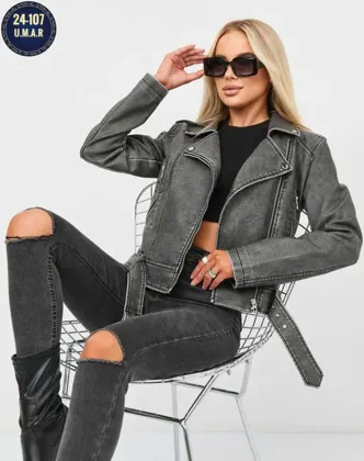 Получили стильные кожаные куртки с подкладкой из весенней коллекции Фабричный Китай Цена 6