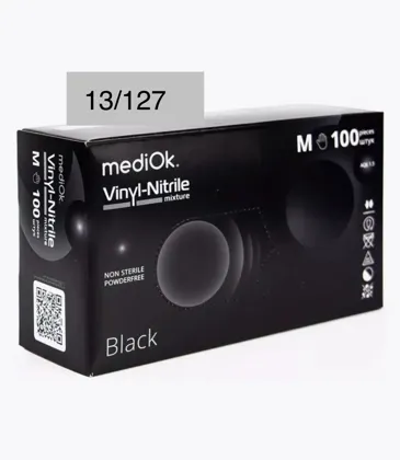 Перчатки нитриловые медицинские черные Размеры S M L XL, уп 100 шт 50 пар