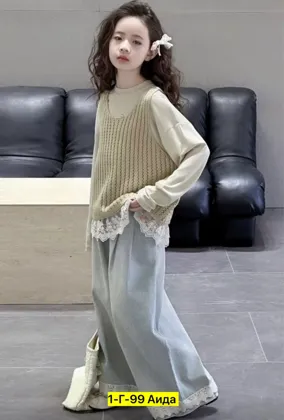 Цена штучно: 2100руб Цена оптом: 2000руб упак. 5шт=10000руб Костюм тройка, трикотаж Размер