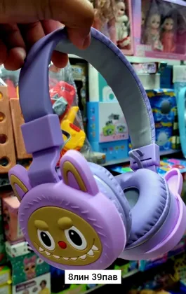 Игрушка, пластик Беспроводные наушники детские в ассортименте, накладные, с bluetooth цвет