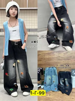 Цена штучно: 1300руб Цена оптом: 1200руб упак. 5шт=6000руб Джинсы, джинс Размеры 128-134-1