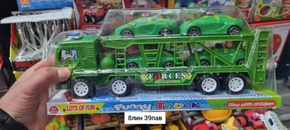 Игрушка, пластик Машинка Военный автовоз инерция, 4 машинки, блистер Размер 33 8 15см Мест