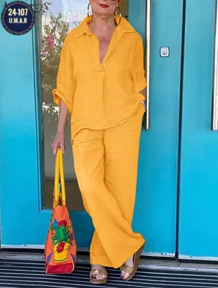 Модная женская одежда Стильная двойка в трех цветах Ткань: лен качество супер Размеры 50