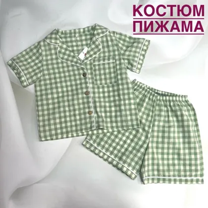 Цена штучно: 800руб Цена оптом: 700руб упак. 5шт=3500руб Пижама, хлопок Размеры 104-110-11