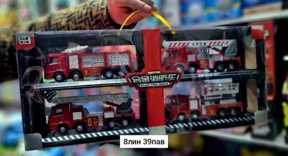 Игрушка, металл Инерционные модели пожарных машин Детская игрушечная машинка Инерционная с