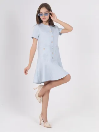 Цена штучно: 1100руб Цена оптом: 1000руб упак. 4шт=4000руб Сарафан, твид Размеры 122-128-1