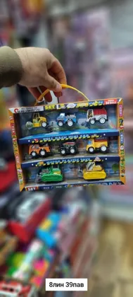 Игрушка, пластик Распродажа Машинки :Строительная техника инерционные 8шт в упаковке Разме